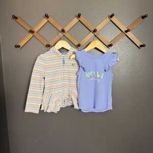 Circo Girls Striped Zip Hoodie and Cat & Jack Hello Spring Ruffle Top Set 5T